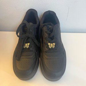Butterfly all black sneakers slight platform
